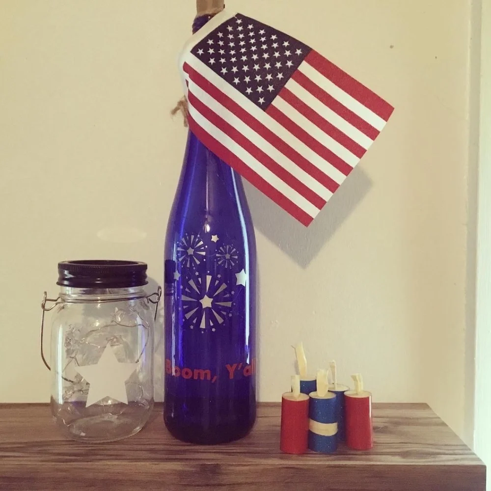 ‘Boom Y’all’ Wine Bottle Lantern